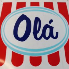 Placa Vintage Gelados Olá – Dupla Face (Aberto / Fechado)