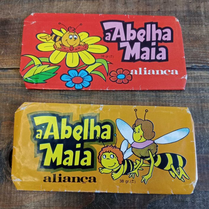 2 Antigas embalagens Chocolates Aliança - Abelha Maia